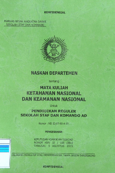 NASKAH DEPARTEMEN MATA KULIAH KETAHANAN NASIONAL DAN KEAMANAN NASIONAL NO 23452